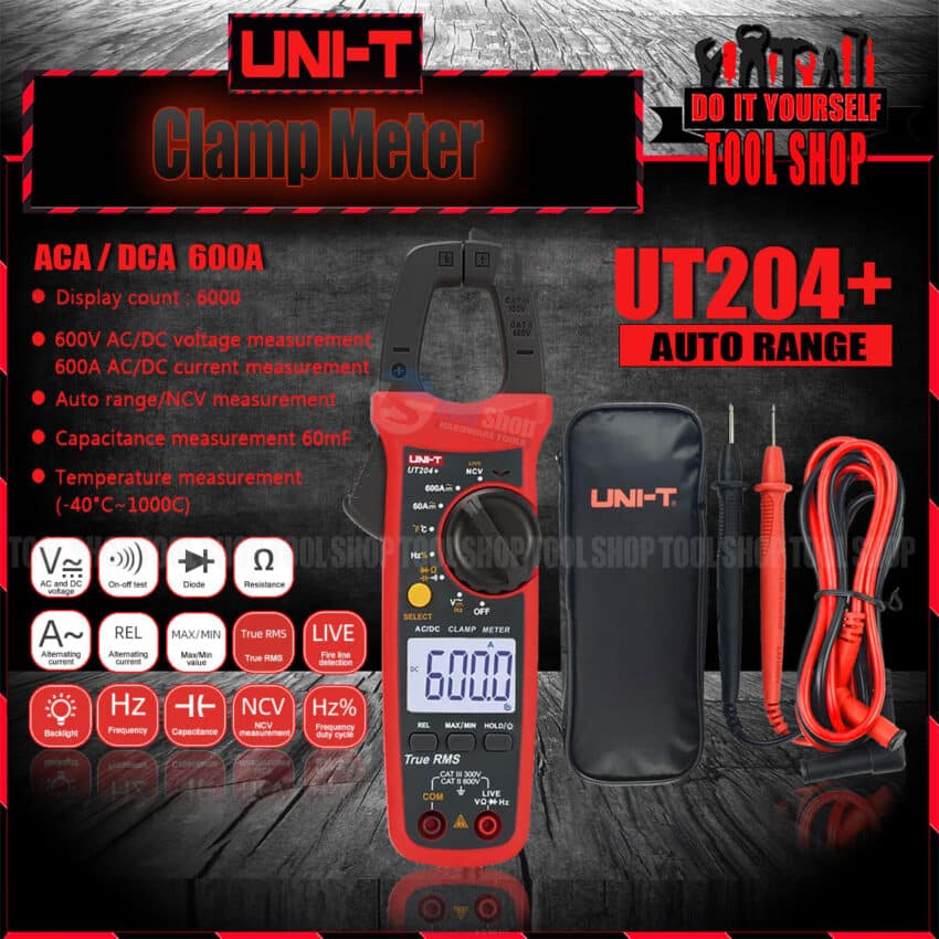UNIT UT204+ Digital ACA/DCA Current Clamp Meter Tool Shop